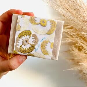 3/$20 NEW ANTHROPOLOGIE Desert Spa Scented Brown Tan White Floral Soap Bar Block